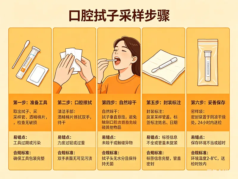 口腔拭子采样步骤